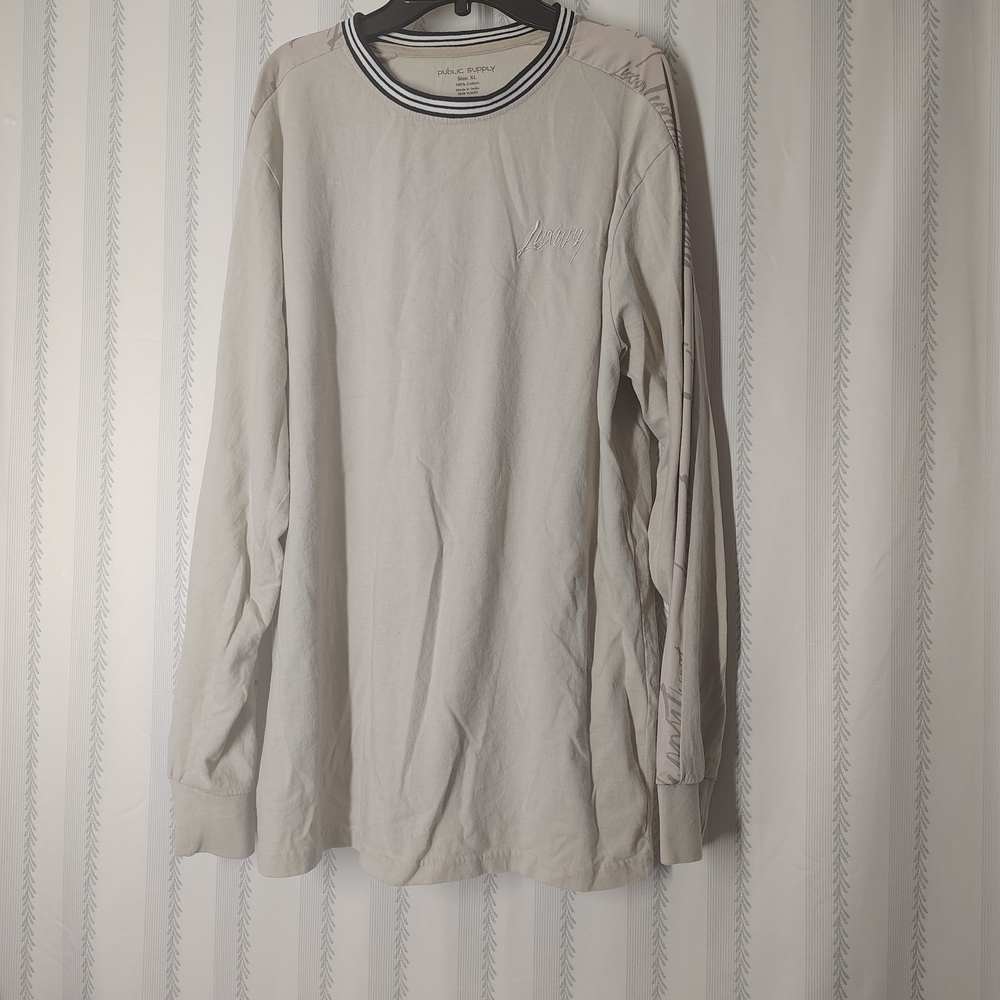 Public Supply Men's XL Shirt With Graphic Sleeves And Neckline